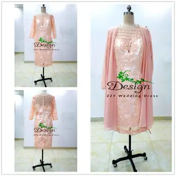 Real Images Beach Pink Pearls Appliques Vestidos F Knee-Length Custom-Made Mother Of The Bride Dresses With Jacket
Real Images Beach Pink Pearls Appliques Vestidos F Knee-Length Custom-Made Mother Of The Bride Dresses With Jacket
