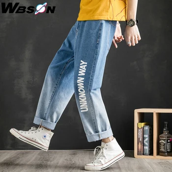 Wbson Brand Gradient-Color Letter Print Jeans Men Straight Loose Fashion Ankle-Length Pants Korean Style Wide Leg Jeans DJS688
Wbson Brand Gradient-Color Letter Print Jeans Men Straight Loose Fashion Ankle-Length Pants Korean Style Wide Leg Jeans DJS688