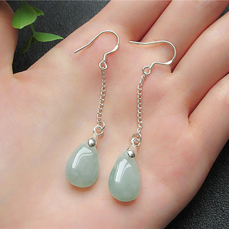 Drop Shipping Women's Earrings Natural Green White Jadeite Jade Drip Dangler Sliver S925 Eardrop Gift for Women's Jewerlry
Drop Shipping Women's Earrings Natural Green White Jadeite Jade Drip Dangler Sliver S925 Eardrop Gift for Women's Jewerlry