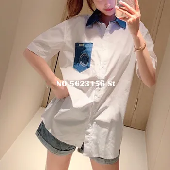 2020 summer Casual women blouses Short Pockets Letter Turn-down Collar womens tops and blouses high quality women's top
2020 summer Casual women blouses Short Pockets Letter Turn-down Collar womens tops and blouses high quality women's top