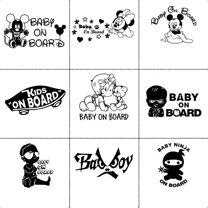10 Kinds Of Baby On Board Funny Car Sticker Creative Vinyl Stickers On Cars Body Window Decals Car-Styling Decoration Cartoon
10 Kinds Of Baby On Board Funny Car Sticker Creative Vinyl Stickers On Cars Body Window Decals Car-Styling Decoration Cartoon