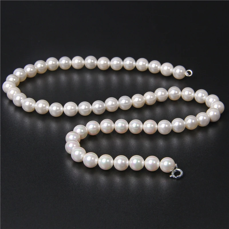 

White Freshwater Pearl Beaded Necklaces Natural Seashell Pearls Chockers Wedding Perle Shell Chains Jewelry Collares Gifts Women