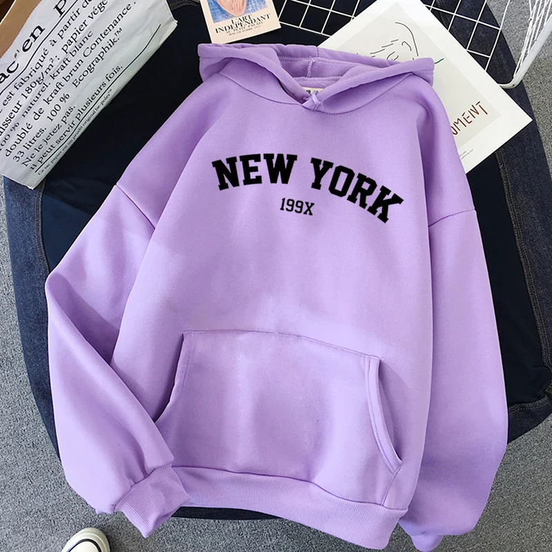 NEW Sweatshirts velvet winter Women's NEW YORK printing Hooded Female 2020 Cotton Thicken Warm Hoodies Lady Autumn Tops NEW Sweatshirts velvet winter Women's NEW YORK printing Hooded Female 2020 Cotton Thicken Warm Hoodies Lady Autumn Tops