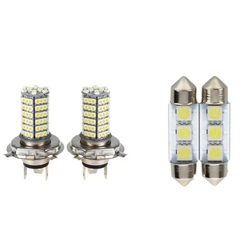 2X Car H4 120 LED 3528 SMD Xenon White Fog Headlight Head Light Lamp with 2X C5W 3 LED SMD 5050 36mm Xenon White Bulb
2X Car H4 120 LED 3528 SMD Xenon White Fog Headlight Head Light Lamp with 2X C5W 3 LED SMD 5050 36mm Xenon White Bulb