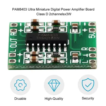 Green PAM8403 Super Mini Digital Amplifier Board 2 * 3W Class D Digital 2.5V To 5V Power Amplifier Board Efficient hot new
Green PAM8403 Super Mini Digital Amplifier Board 2 * 3W Class D Digital 2.5V To 5V Power Amplifier Board Efficient hot new