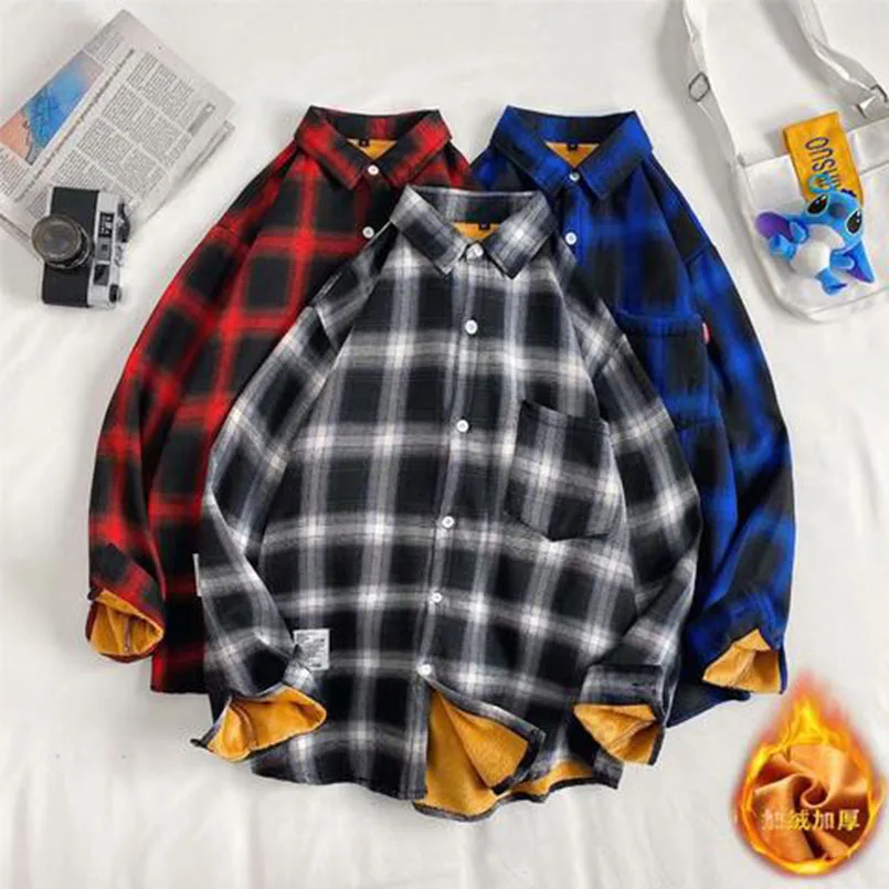 Autumn Winter Shirt Men Women Thick Velvet Long Sleeve Plaid Striped Casual Shirts Streetwear Male Fleece Oversize Clothes
Autumn Winter Shirt Men Women Thick Velvet Long Sleeve Plaid Striped Casual Shirts Streetwear Male Fleece Oversize Clothes