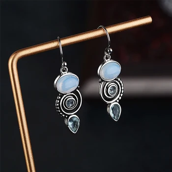 2020 Statement Bohemia Sea Blue Zircon Dangle Earrings For Women Silver Color Female Drop Jewelry Boho Party Accessories Gifts
2020 Statement Bohemia Sea Blue Zircon Dangle Earrings For Women Silver Color Female Drop Jewelry Boho Party Accessories Gifts