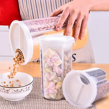Plastic Cereal Dispenser Storage Box Kitchen Food Grain Rice Container Cereal Flour Storage Bottle With Four Divisions 1-2L Home
Plastic Cereal Dispenser Storage Box Kitchen Food Grain Rice Container Cereal Flour Storage Bottle With Four Divisions 1-2L Home