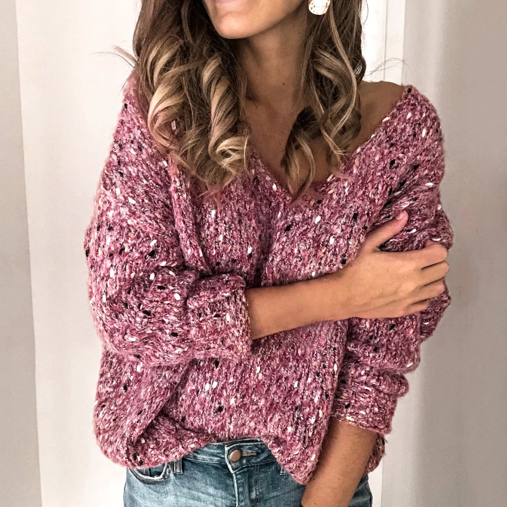 2020 New V-neck Sweater Sequins V-neck Long-sleeved Solid Color Autumn and Winter Casual Pullover Knit Top Street Shirt
2020 New V-neck Sweater Sequins V-neck Long-sleeved Solid Color Autumn and Winter Casual Pullover Knit Top Street Shirt