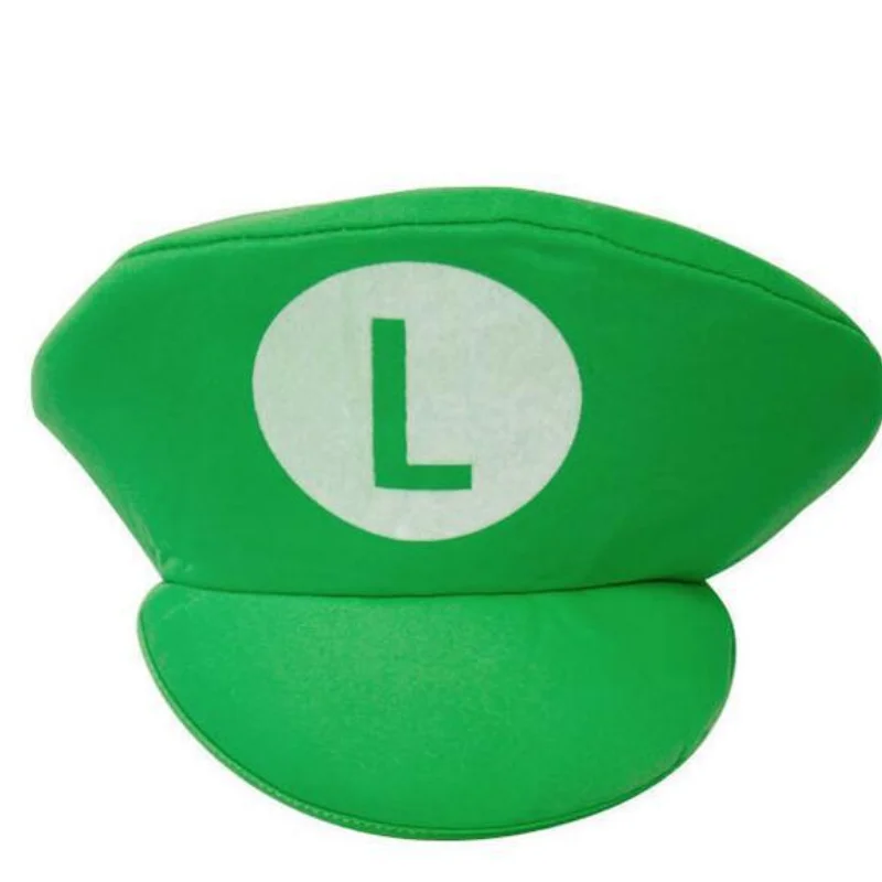 

Adult children's animation game Super Luigi brothers Cosplay Hat Halloween Costume Accessories red green sun hat baseball hat