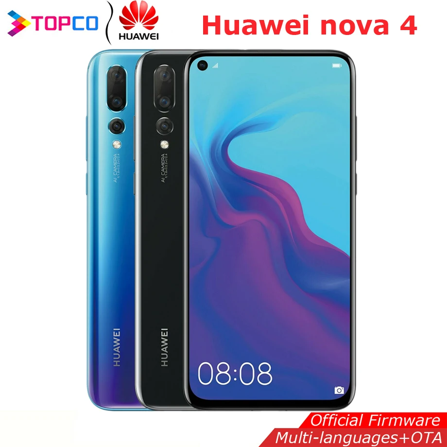 HUAWEI Nova 4 Original kirin 970 Octa Core FingerPrint ID AI camera 6.4 inch 4*Cameras 3750 mAh 8GB RAM 128GB ROM
HUAWEI Nova 4 Original kirin 970 Octa Core FingerPrint ID AI camera 6.4 inch 4*Cameras 3750 mAh 8GB RAM 128GB ROM