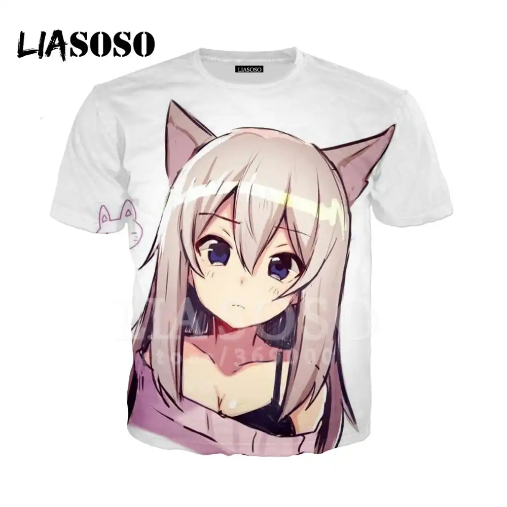 fashion 3d print women men anime k neko kawaii girl tshirt
