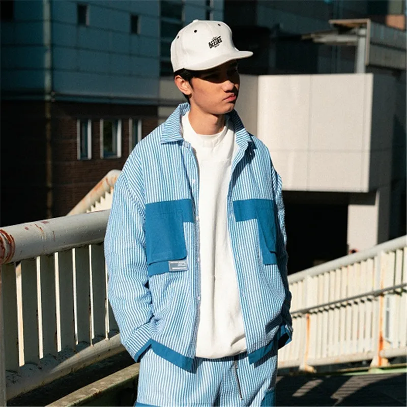 City Where the Product Origional Set Vertical Stripe Joint Seersucker Stripes Coat Pocket Contrast Color Men Spring Clothing
City Where the Product Origional Set Vertical Stripe Joint Seersucker Stripes Coat Pocket Contrast Color Men Spring Clothing