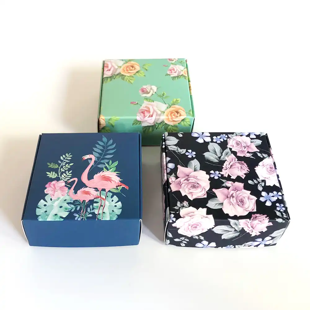 40pcs colorful flower gift paper box handmade soap wedding favor