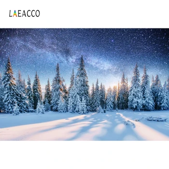 

Laeacco Winter Backdrops Pine Trees Snow Christmas Photophone Photography Backgrounds Baby Birthday Photozone Photocall Props