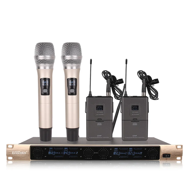 Professional wireless microphone 2 handheld 2 lavalier microphone dedicated conference room church school speech microphone
Professional wireless microphone 2 handheld 2 lavalier microphone dedicated conference room church school speech microphone