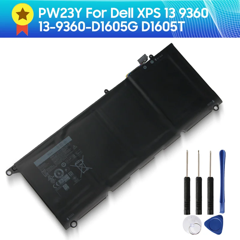 100% Genuine Battery PW23Y For Dell XPS 13 9360 13-9360-D1605G D1605T D1705 Original Battery 0RNP72 0TP1GT RNP72 TP1GT 60Wh
100% Genuine Battery PW23Y For Dell XPS 13 9360 13-9360-D1605G D1605T D1705 Original Battery 0RNP72 0TP1GT RNP72 TP1GT 60Wh