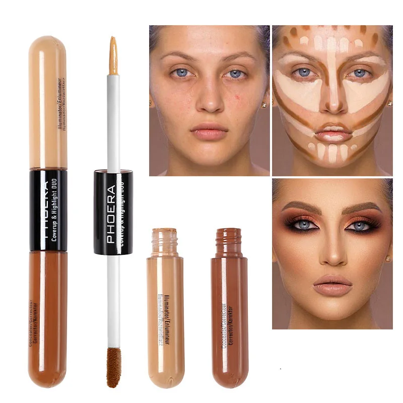 PHOERA Double Head 2 Colour Brighten Skin Concealer Cream Foundation Bronze Lasting Oil Control Face Contour Repair Makeup TSLM1
PHOERA Double Head 2 Colour Brighten Skin Concealer Cream Foundation Bronze Lasting Oil Control Face Contour Repair Makeup TSLM1