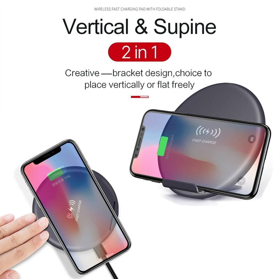Fast Wireless Charger Pad 2 In 1 10W Qi Wireless Charge Holder for Samsung Galaxy S9 for IPhone XS MAX XR X 8 Plus Mobile Charge
Fast Wireless Charger Pad 2 In 1 10W Qi Wireless Charge Holder for Samsung Galaxy S9 for IPhone XS MAX XR X 8 Plus Mobile Charge