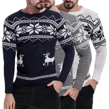 Mens Causal O Neck Sweater Deer Printed Autumn Winter Christmas Pullover Knitted Jumper Sweaters Slim Fit Male Clothes
Mens Causal O Neck Sweater Deer Printed Autumn Winter Christmas Pullover Knitted Jumper Sweaters Slim Fit Male Clothes