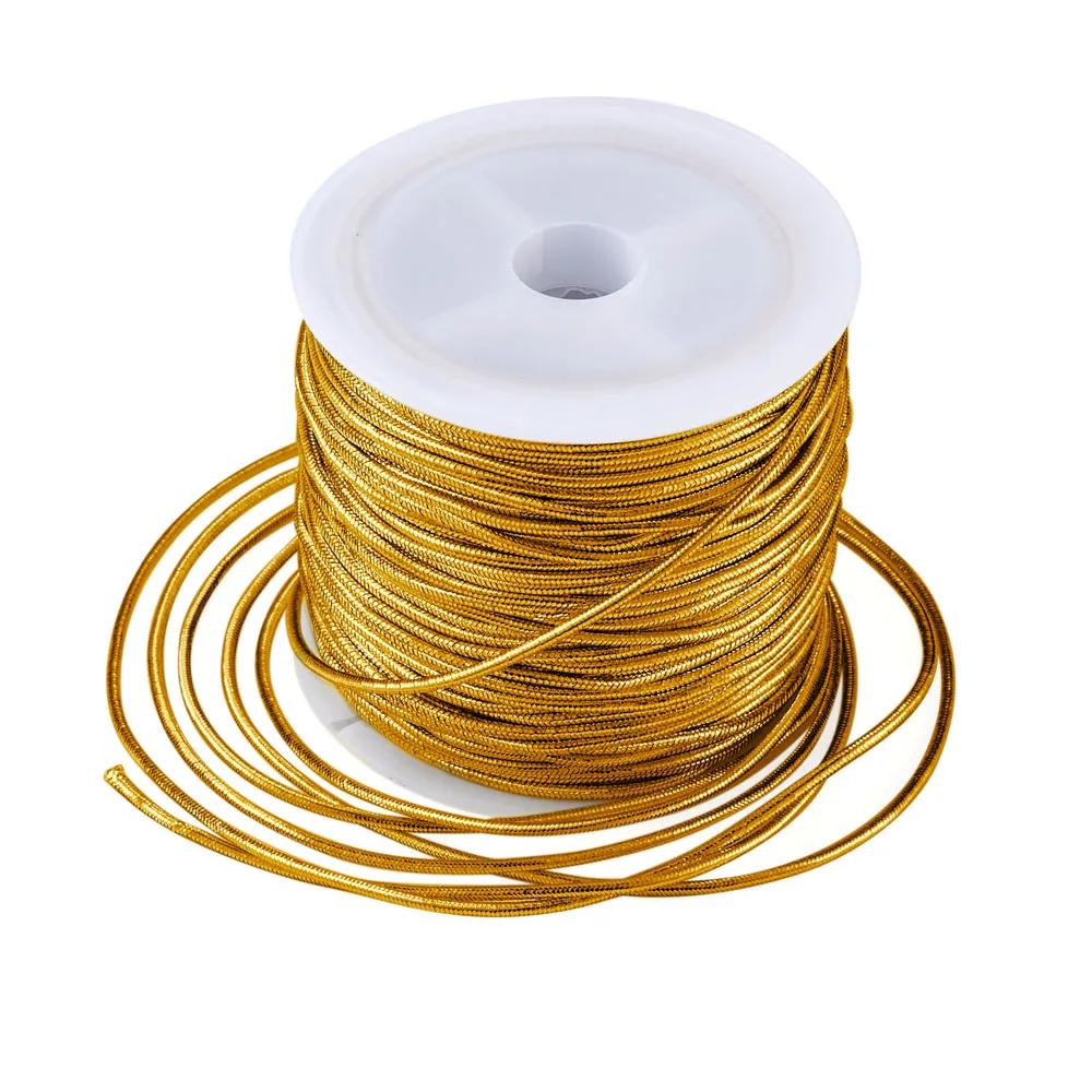 1mm Round Elastic Cord Gold Color Silver Color Polyester Ribbon Stretch Beading Cord For Jewelry Making Christmas Wrap Ribbon
1mm Round Elastic Cord Gold Color Silver Color Polyester Ribbon Stretch Beading Cord For Jewelry Making Christmas Wrap Ribbon