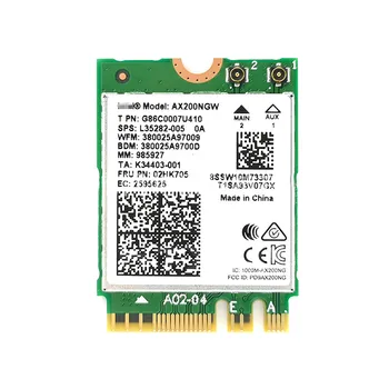 WIFI6 Wireless NGFF M2 Card 160MHz 2.4Gbps For Intel 2974Mbps 802.11AX/802.11AC AX200NGW2400M MU-MIMO Bluetooth 5.0
WIFI6 Wireless NGFF M2 Card 160MHz 2.4Gbps For Intel 2974Mbps 802.11AX/802.11AC AX200NGW2400M MU-MIMO Bluetooth 5.0