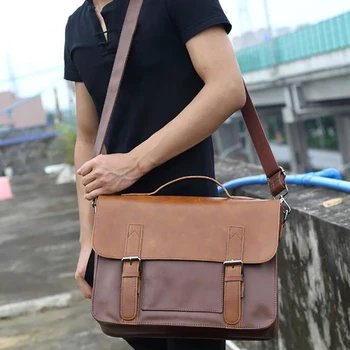 New Men's Briefcase Business Bag PU Leather Single Shoulder Messenger Large Capacity Retro Waterproof Handbag Wholesale
New Men's Briefcase Business Bag PU Leather Single Shoulder Messenger Large Capacity Retro Waterproof Handbag Wholesale
