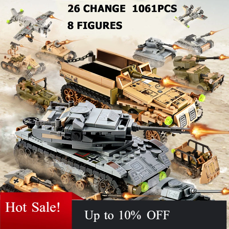 Toy Tank Building Blocks, 1061PCS Legos Toy Mini figures Vehicle Aircraft For Boy Girls 2020 Hot Sale
Toy Tank Building Blocks, 1061PCS Legos Toy Mini figures Vehicle Aircraft For Boy Girls 2020 Hot Sale