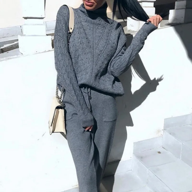 NIBESSER Woman Suits Wool Warm Knitted Sets Turtleneck Twist Sweater+pant Two Piece Set Female Winter Suit Woman Sport Costumes
NIBESSER Woman Suits Wool Warm Knitted Sets Turtleneck Twist Sweater+pant Two Piece Set Female Winter Suit Woman Sport Costumes