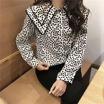 HziriP All-Match Print Hearts Double-Layers Collar Shirt 2020 Casual Leisure Chiffon Tops Chic Gentle High Quality Loose Blouses
HziriP All-Match Print Hearts Double-Layers Collar Shirt 2020 Casual Leisure Chiffon Tops Chic Gentle High Quality Loose Blouses