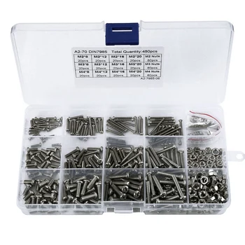 480Pcs/Set M2 M2.5 M3 Din7985 Gb818 Steel Cross Recessed Pan Head Screws Phillips Screws Assortment Kit Hw028
480Pcs/Set M2 M2.5 M3 Din7985 Gb818 Steel Cross Recessed Pan Head Screws Phillips Screws Assortment Kit Hw028