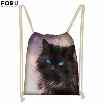 FORUDESIGNS Women Drawstring Bags 3D Black Persian Cat Printed Unique Ladies Backpack for Teenager Drawstring Pocket Custom
FORUDESIGNS Women Drawstring Bags 3D Black Persian Cat Printed Unique Ladies Backpack for Teenager Drawstring Pocket Custom