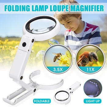5/11X Magnifying Glass Dual Use Table Lamp Super Bright Stand Non Slip Hand Held With 8 LED Lights for Authenticate Jewelry
5/11X Magnifying Glass Dual Use Table Lamp Super Bright Stand Non Slip Hand Held With 8 LED Lights for Authenticate Jewelry