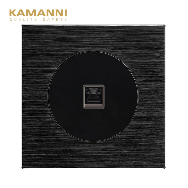 Kamanni TV/Telephone/Computer Black Socket Aluminum Alloy Panel Weak Current L77 Series 10a 250V Wall Power Socket
Kamanni TV/Telephone/Computer Black Socket Aluminum Alloy Panel Weak Current L77 Series 10a 250V Wall Power Socket