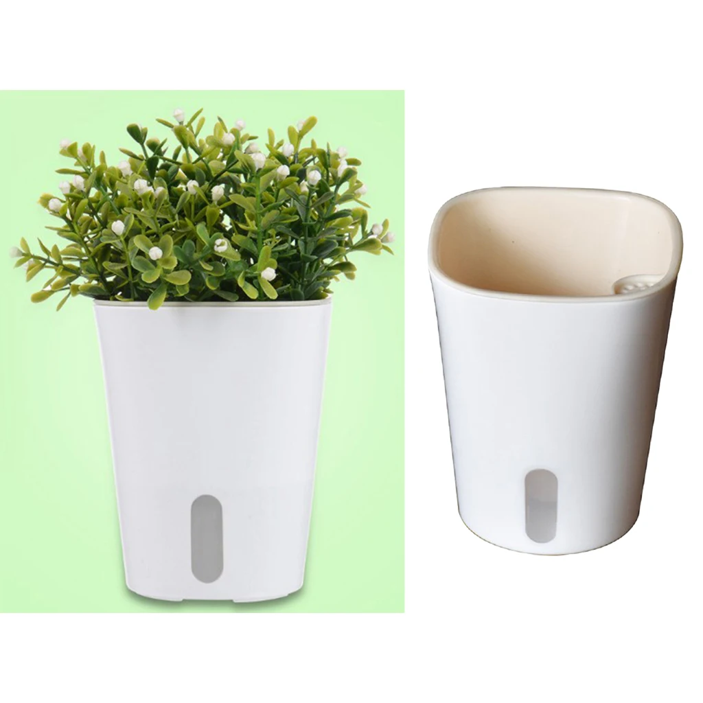 7in Tall Self Watering Planter Plastic Planter Flowers Pots for Herbs Succulents 7in Tall Self Watering Planter Plastic Planter Flowers Pots for Herbs Succulents