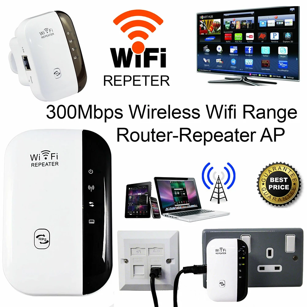 Wireless WiFi Repeater WiFi Range Extender Signal Amplifier Wireless-N 2.4G Network Extender Support AP/Repeater/Client Mode
Wireless WiFi Repeater WiFi Range Extender Signal Amplifier Wireless-N 2.4G Network Extender Support AP/Repeater/Client Mode