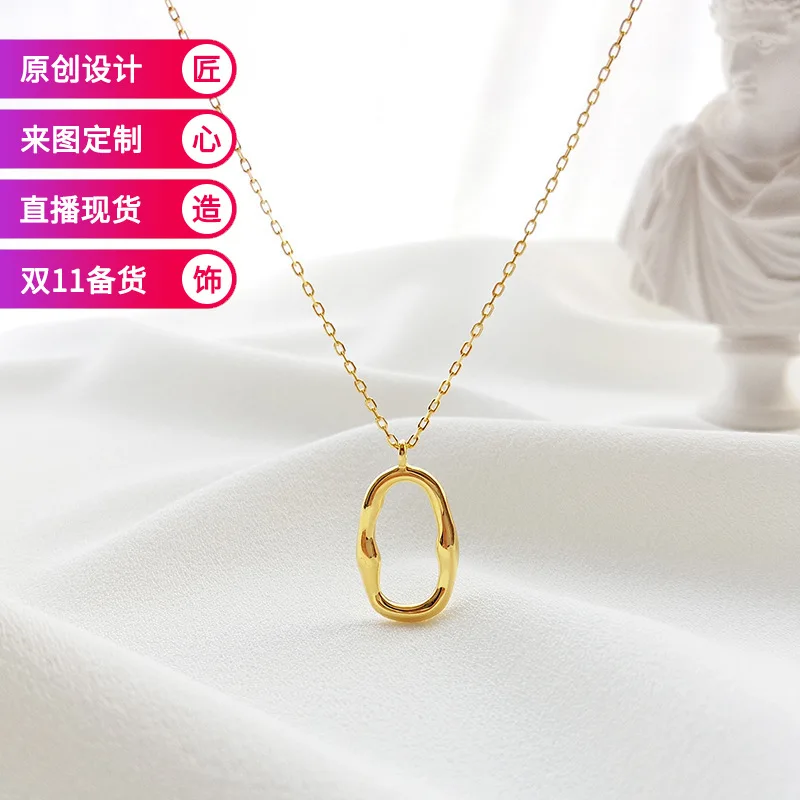Ingenuity Origional 925 Sterling Irregular Ellipse Pendant Necklace Women's INS Western Style New Products Accessories 
Ingenuity Origional 925 Sterling Irregular Ellipse Pendant Necklace Women's INS Western Style New Products Accessories