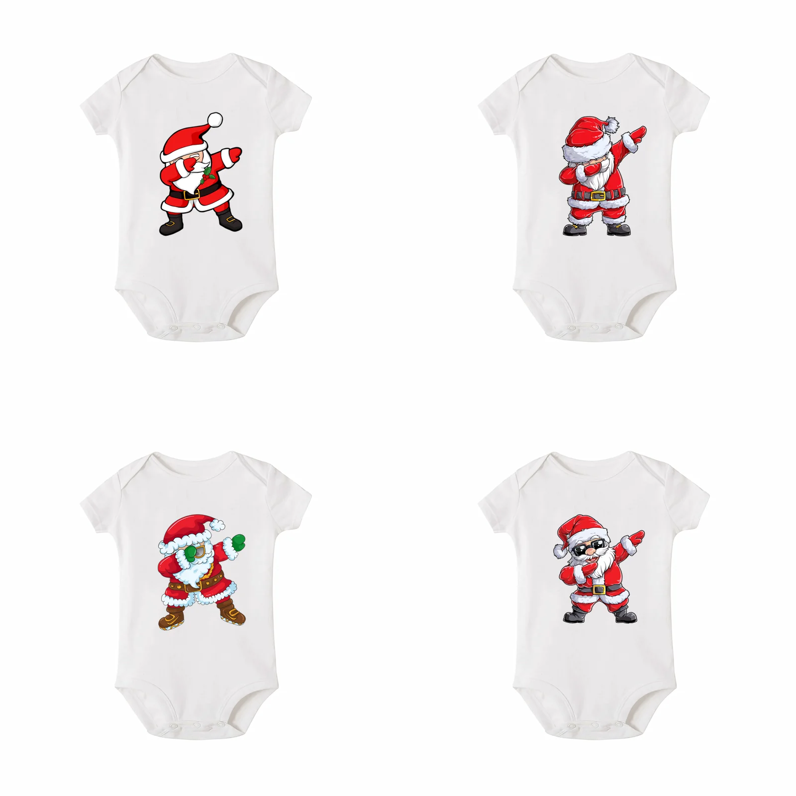 

Infant Newborn Bodysuits Baby Merry Christmas Cute Dabbing Santa Cartoon Short Sleeve Romper Jumpsuit Outfits Boys Girls Clothes