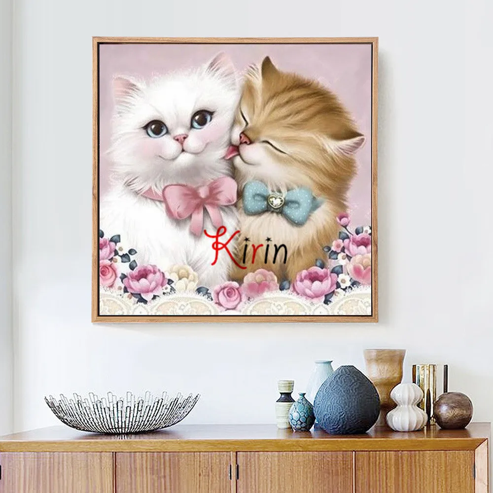 Kirin show 5D DIY Алмазная картина для любителей кошек полностью квадратная вышивка из