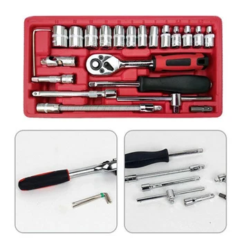 46Pcs Auto Car Repair Tool Set Kit Case Home Hand Tool Sleeve Box Socket Ratchet
46Pcs Auto Car Repair Tool Set Kit Case Home Hand Tool Sleeve Box Socket Ratchet