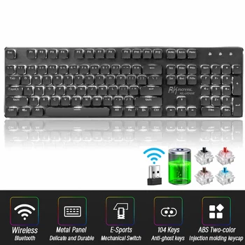 Wireless Bluetooth Punk Mechanical Keyboard English Layout 104-Keys Backlit Anti-Ghosting Gaming Keyboard Blue/Tawny/Red Switch
Wireless Bluetooth Punk Mechanical Keyboard English Layout 104-Keys Backlit Anti-Ghosting Gaming Keyboard Blue/Tawny/Red Switch