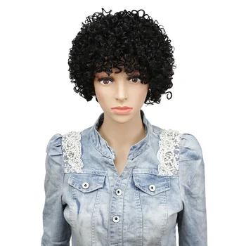Synthetic Wigs Short Afro Kinky Curly Wigs With Bangs For Women Heat Resistant Hair Fluffy African American Natural Black Hair
Synthetic Wigs Short Afro Kinky Curly Wigs With Bangs For Women Heat Resistant Hair Fluffy African American Natural Black Hair