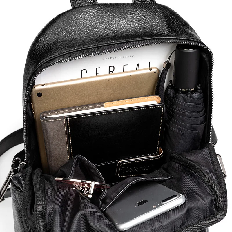 Backpack Women's 2019 New Style Versatile WOMEN'S Leather Bags Bag Korean-style Large Capacity Travel Bag Cowhide 
Backpack Women's 2019 New Style Versatile WOMEN'S Leather Bags Bag Korean-style Large Capacity Travel Bag Cowhide