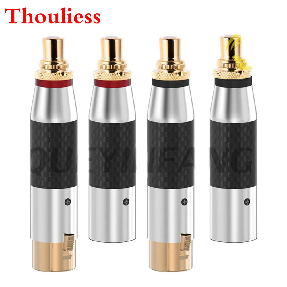 Thouliess 2pcs HIFI Carbon Fiber Gold Plated 3pin XLR Male to RCA Female Adapter 3pin XLR Female to RCA Female Converter DIY
Thouliess 2pcs HIFI Carbon Fiber Gold Plated 3pin XLR Male to RCA Female Adapter 3pin XLR Female to RCA Female Converter DIY