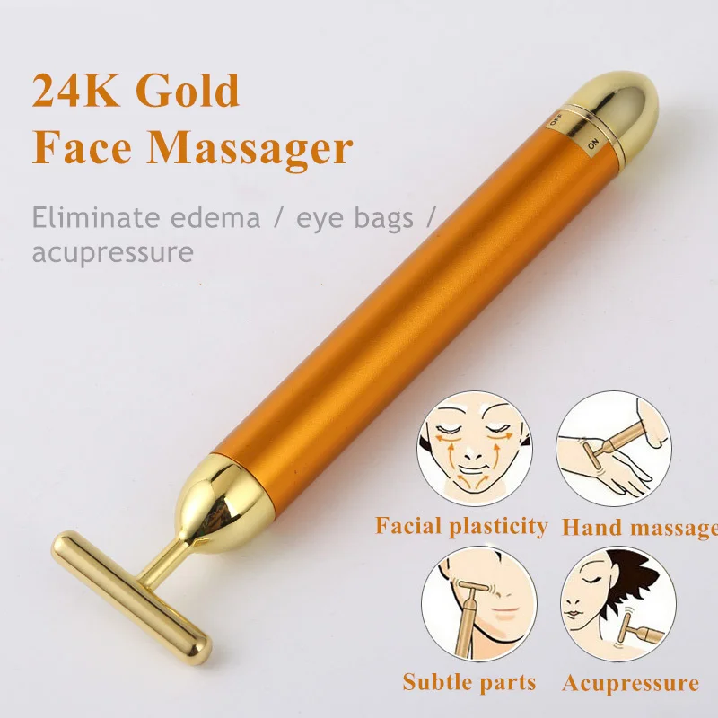 Facial Massager 24K Gold Roller Vibrating Slimming Facial Skin Beauty Bar Pulse Firming Face Massage Lift Tightening Wrinkle Bar
Facial Massager 24K Gold Roller Vibrating Slimming Facial Skin Beauty Bar Pulse Firming Face Massage Lift Tightening Wrinkle Bar