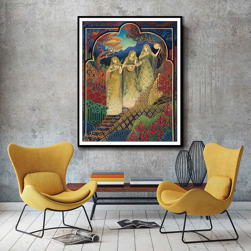 

Canvas Pictures Wall Art Home Decor Sisters Of Mercy Pagan Music Goddess Paintings HD Prints Nordic Poster Modular Living Room