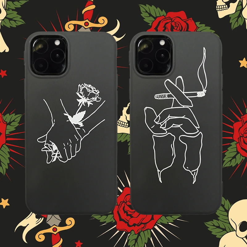 Line drawing smoking hand in hand fashion phone case for apple iphone 11promax6 S 7 7plus 8 8plus X XR XS max phone shell
Line drawing smoking hand in hand fashion phone case for apple iphone 11promax6 S 7 7plus 8 8plus X XR XS max phone shell