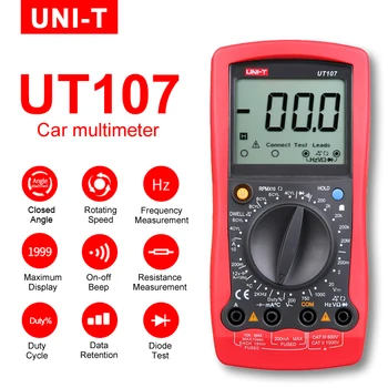 Multimeter UNI-T UT107 LCD Automotive Handheld Multimeter AC/DC voltmeter Tester Meters with DWELL,RPM,Battery Check
Multimeter UNI-T UT107 LCD Automotive Handheld Multimeter AC/DC voltmeter Tester Meters with DWELL,RPM,Battery Check