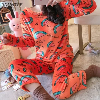 Pajama Sets Women Sweet Pink Printed O-Neck Two-piece High Quality Winter Warm Sleepwear Flannel Womens Large Size Loose Pajamas
Pajama Sets Women Sweet Pink Printed O-Neck Two-piece High Quality Winter Warm Sleepwear Flannel Womens Large Size Loose Pajamas