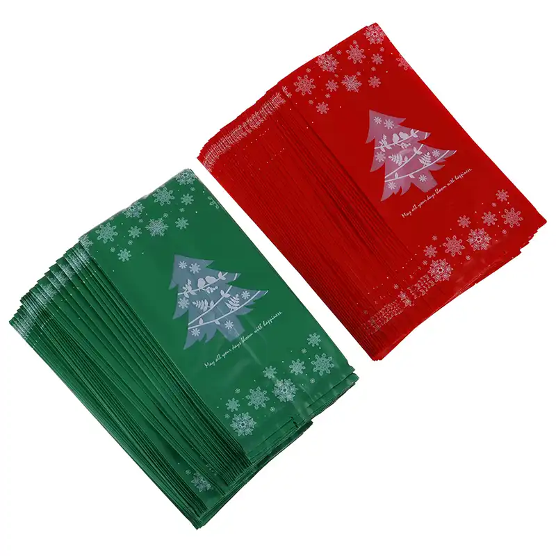 christmas tree snowflake plastic bags bake cookies biscuit candy